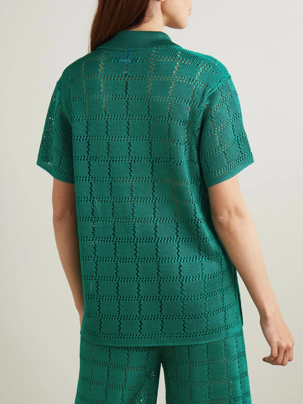 Back view of the Calle Del Mar Crocheted Shirt