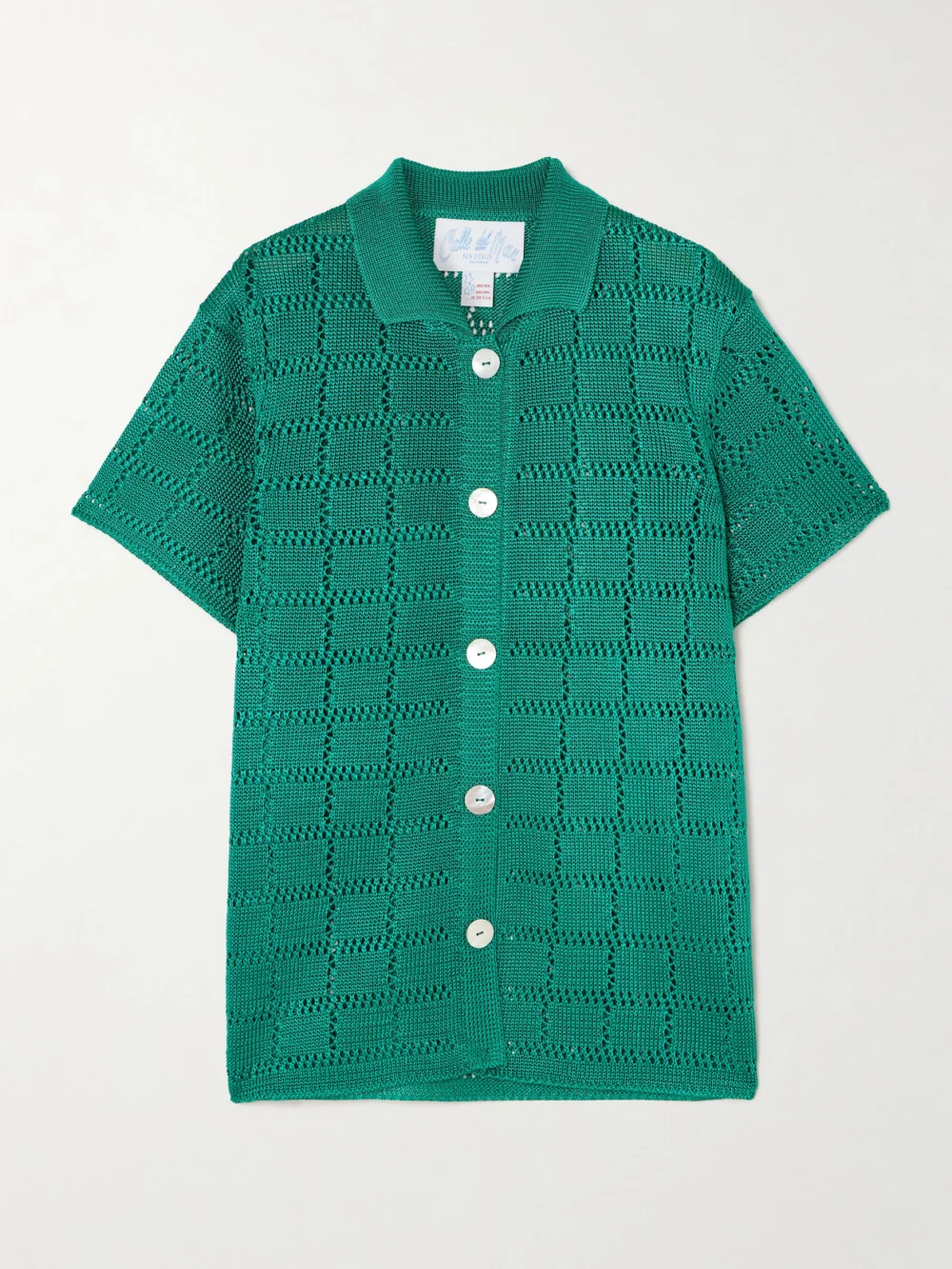 Calle Del Mar Crocheted Shirt in green