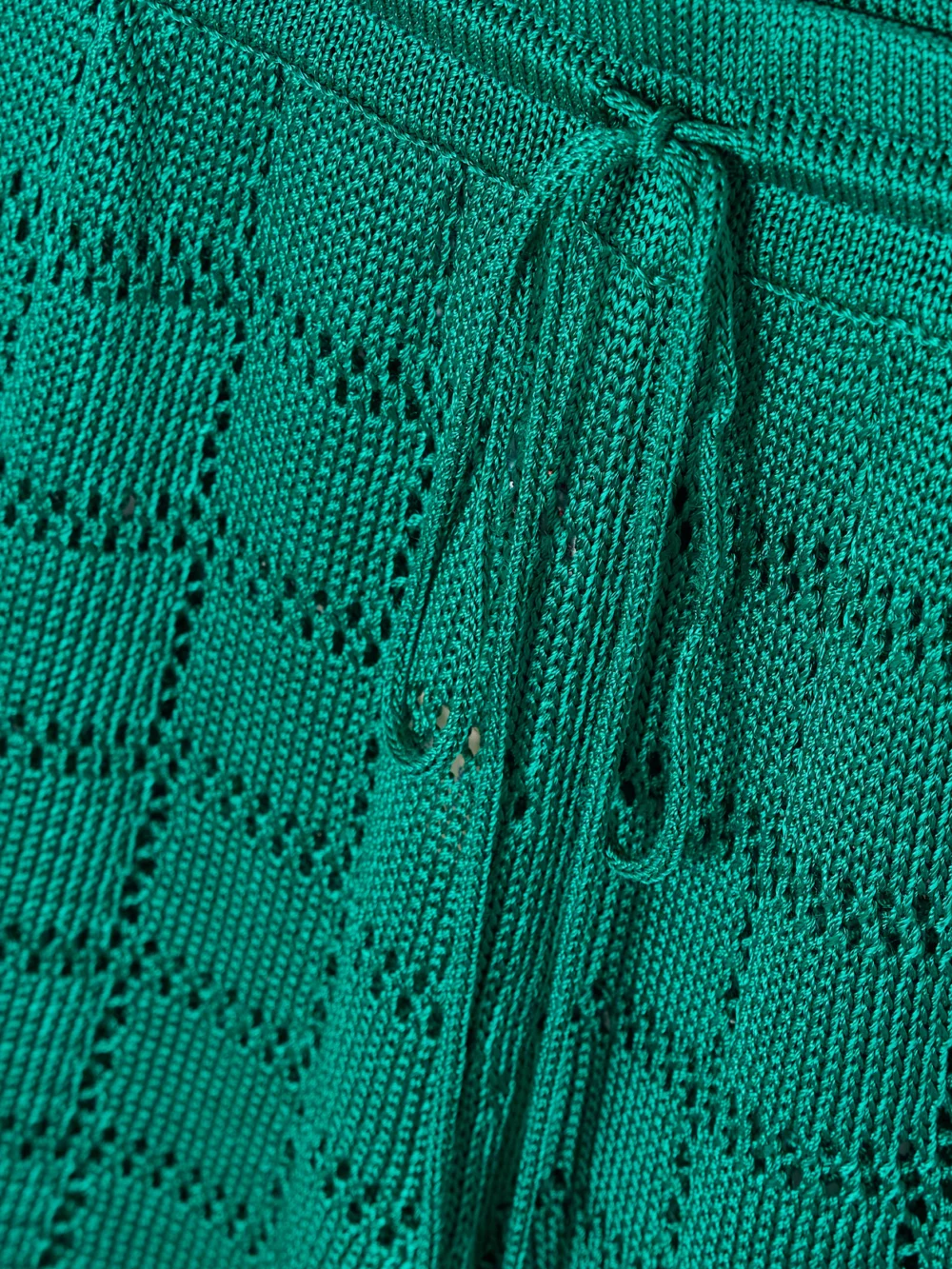 Close-up detail of the Calle Del Mar Crocheted Wide-leg Pants