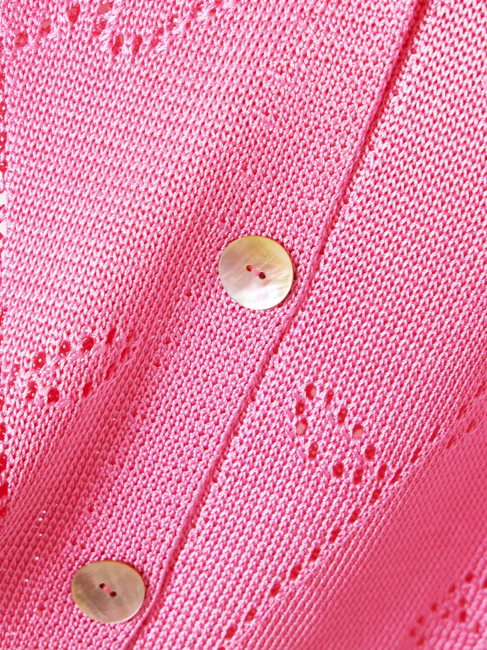 Close-up detail of the Calle Del Mar Ivy Pointelle-knit Shirt