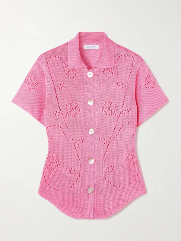 Calle Del Mar Ivy Pointelle-knit Shirt