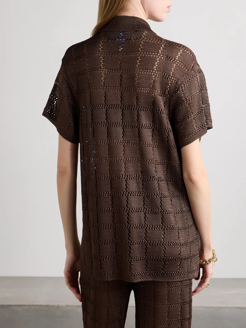 Back view of the Calle Del Mar Open-knit Shirt