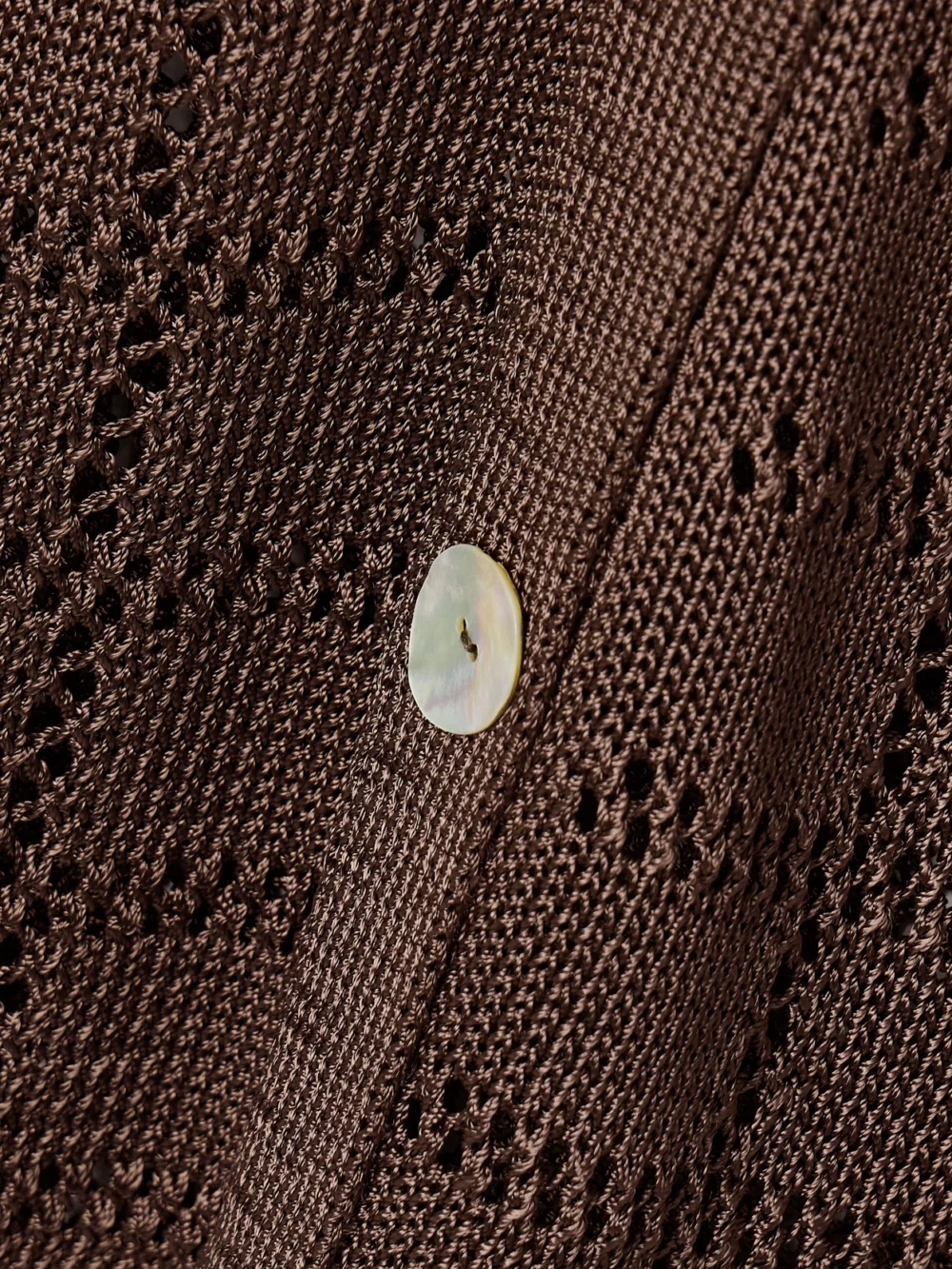 Close-up detail of the Calle Del Mar Open-knit Shirt