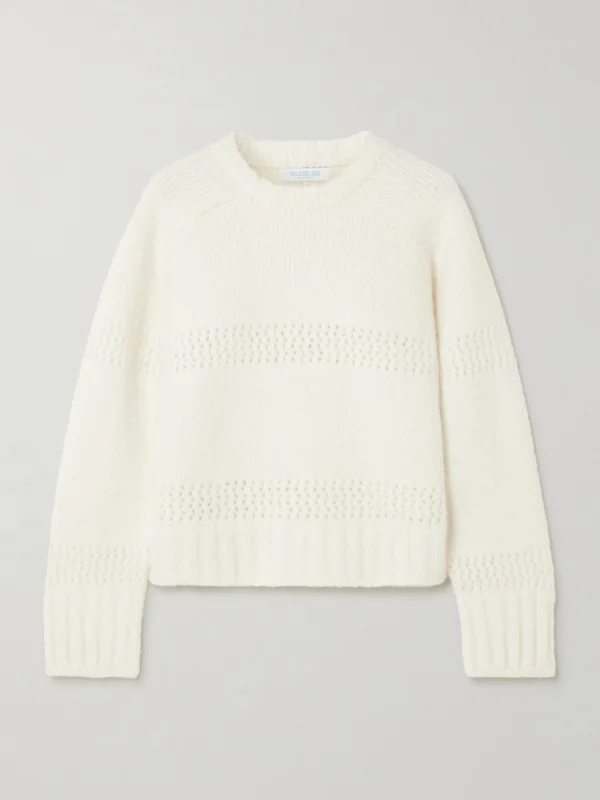 Calle Del Mar Pointelle-knit Cashmere and Silk-blend Sweater