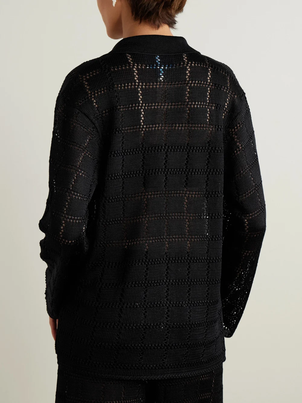Back view of the Calle Del Mar Pointelle-knit Shirt