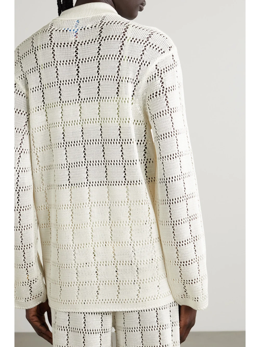 Back view of the Calle Del Mar Pointelle-knit Shirt