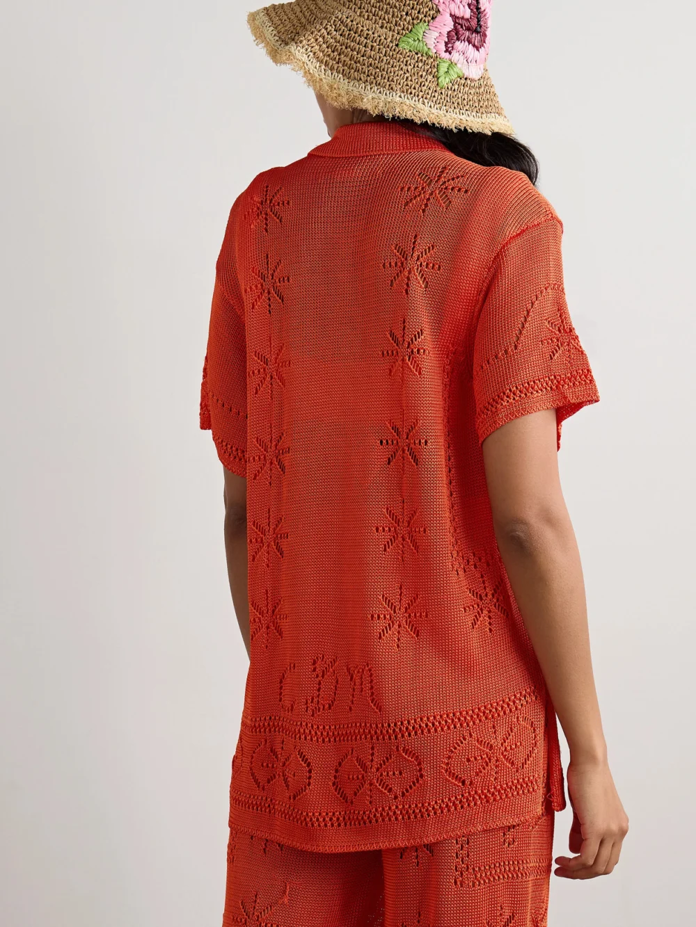 Back view of the Calle Del Mar Pointelle-knit Shirt