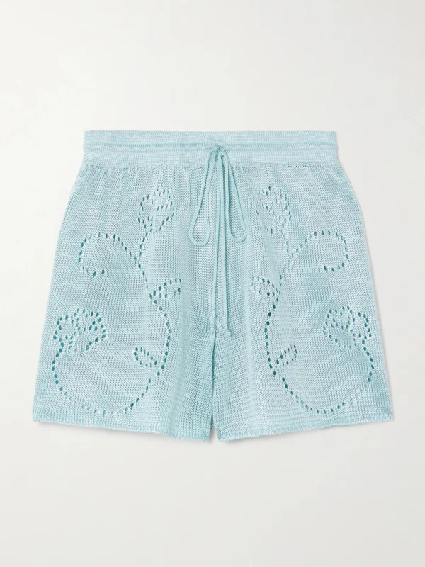Calle Del Mar Pointelle-knit Shorts