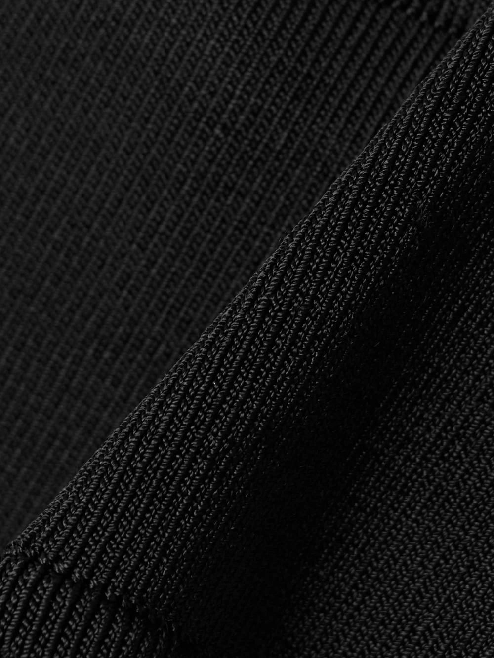 Close-up detail of the Calle Del Mar Ribbed-knit Bandeau Top