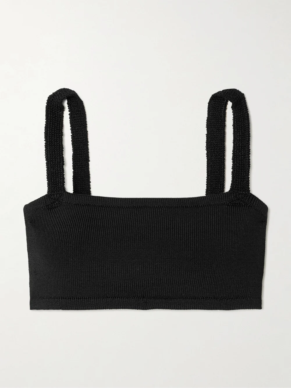 Calle Del Mar Ribbed-knit Bandeau Top in black