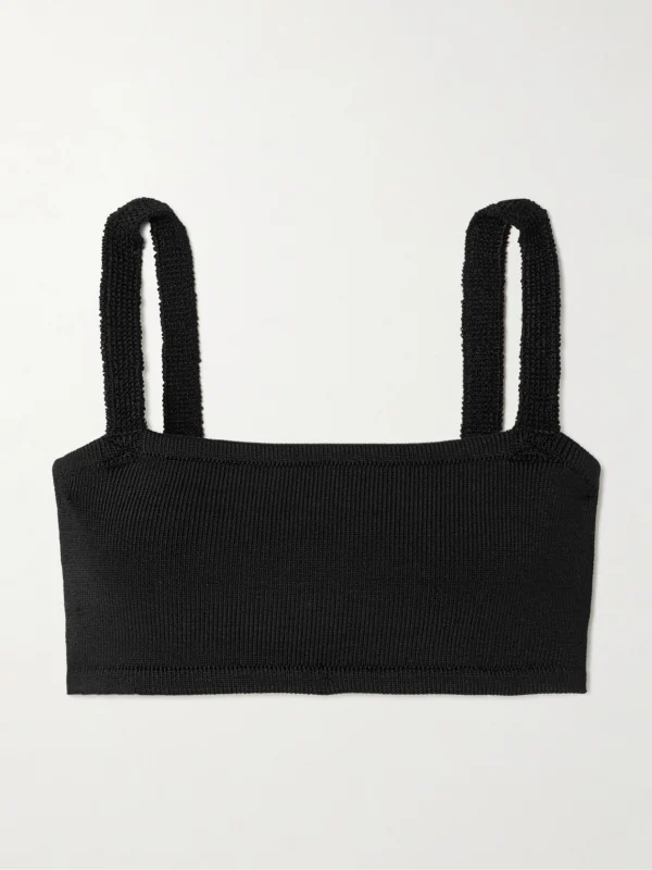 Calle Del Mar Ribbed-knit Bandeau Top