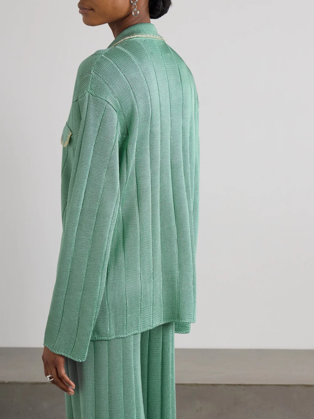 Back view of the Calle Del Mar Ribbed-knit Shirt