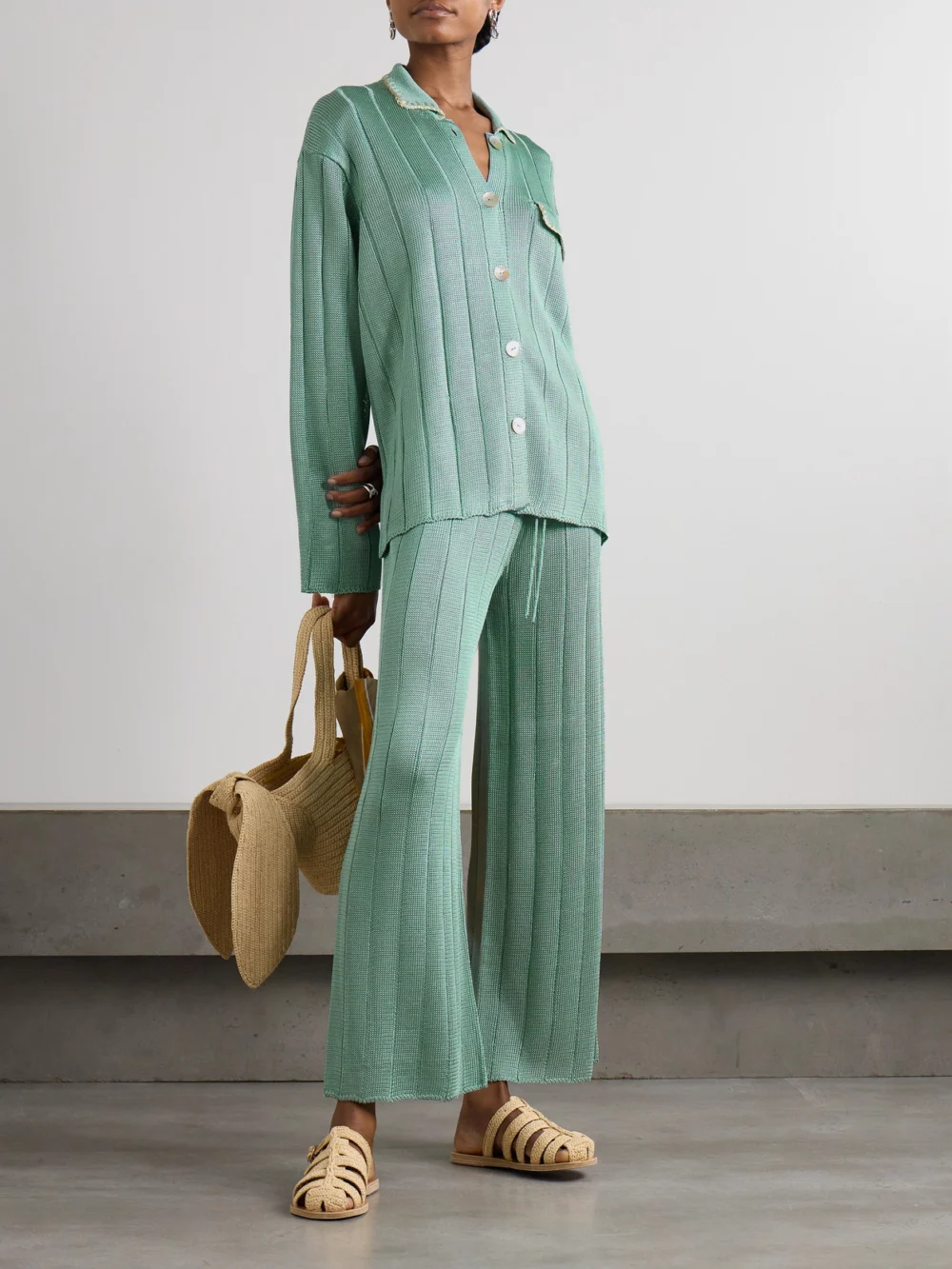 Calle Del Mar Ribbed-knit Shirt, worn by a model