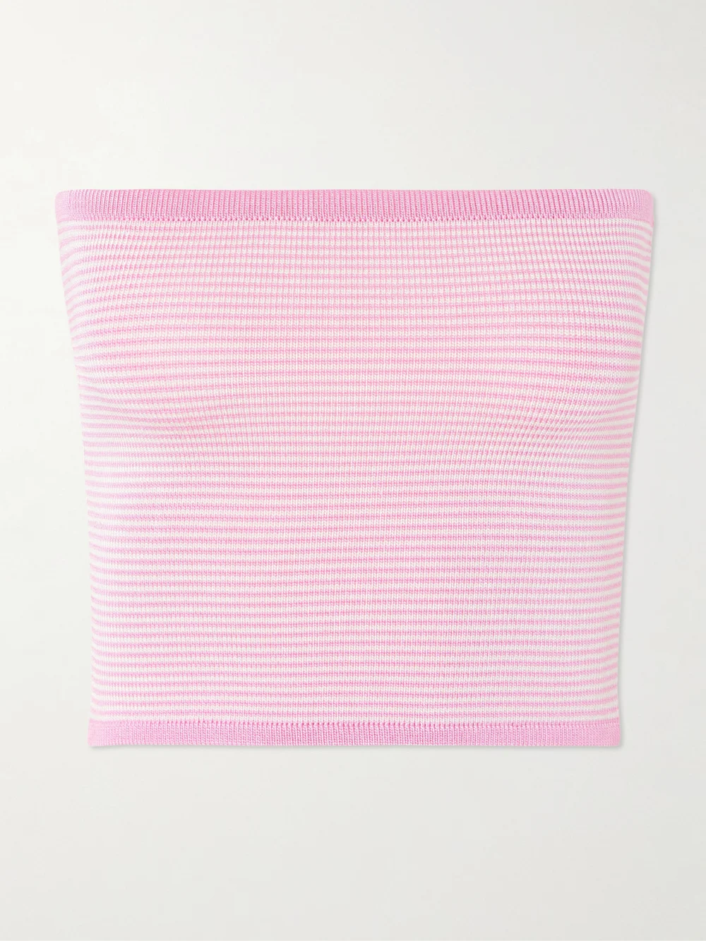 Calle Del Mar Strapless Striped Knitted Top in pink