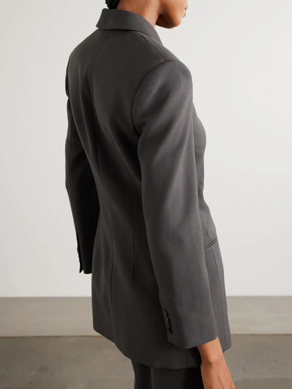 Back view of the Calvin Klein Collection Adrian Wool Blazer