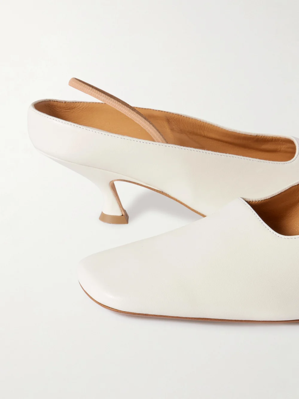Close-up detail of the Calvin Klein Collection Anna Convertible Leather Mules