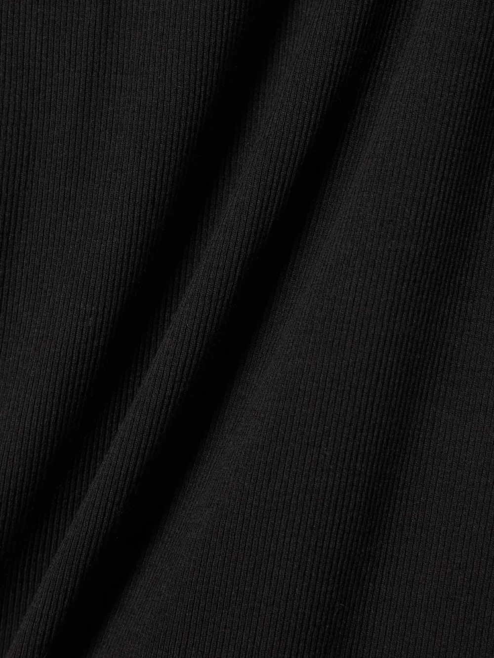 Close-up detail of the Calvin Klein Collection Aubriella Ribbed Stretch Organic Cotton-jersey T-shirt