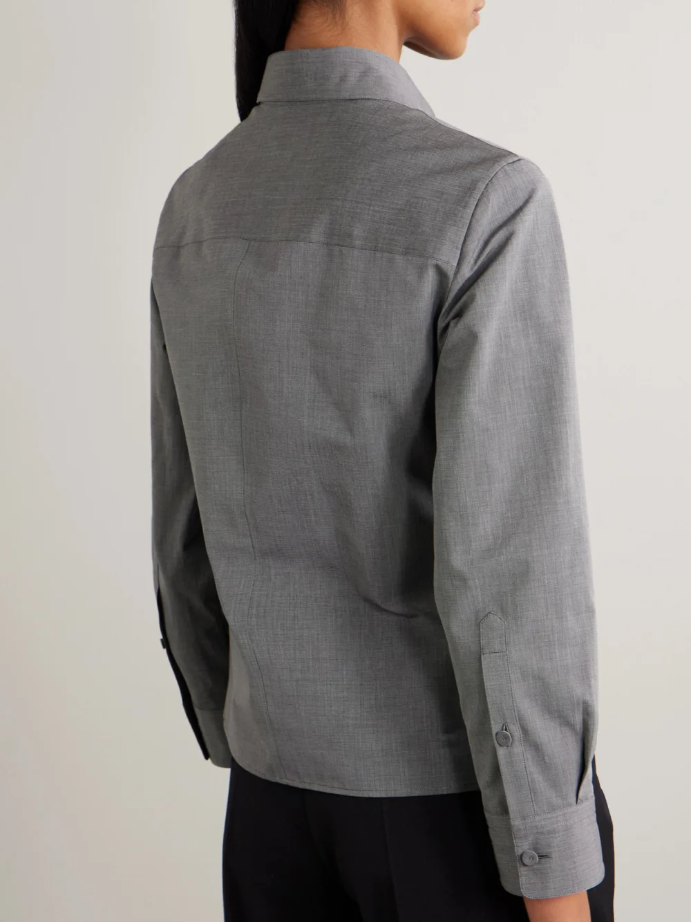 Back view of the Calvin Klein Collection Daisy Cotton-poplin Shirt