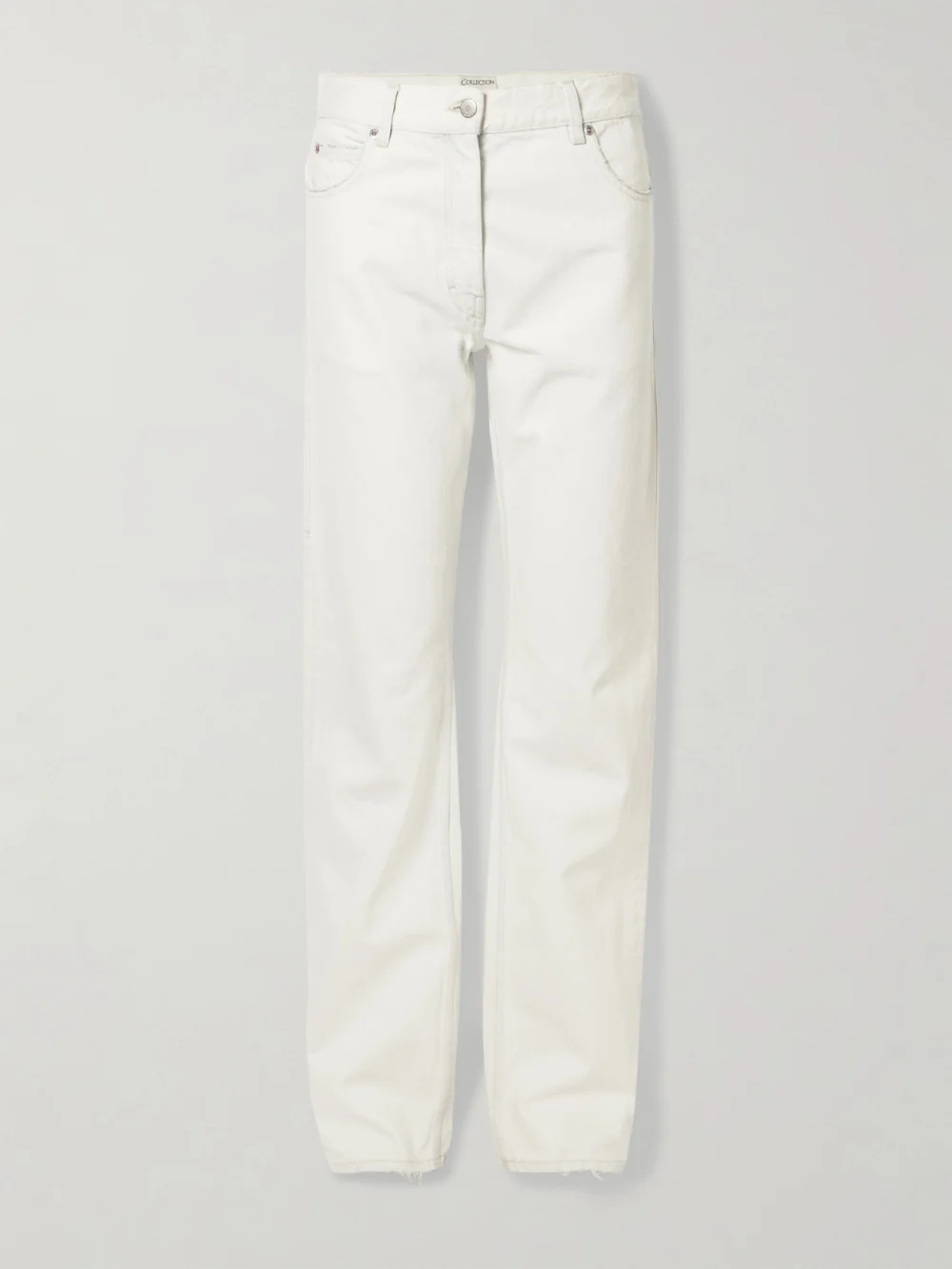 Calvin Klein Collection Distressed Mid-rise Straight-leg Jeans in light denim