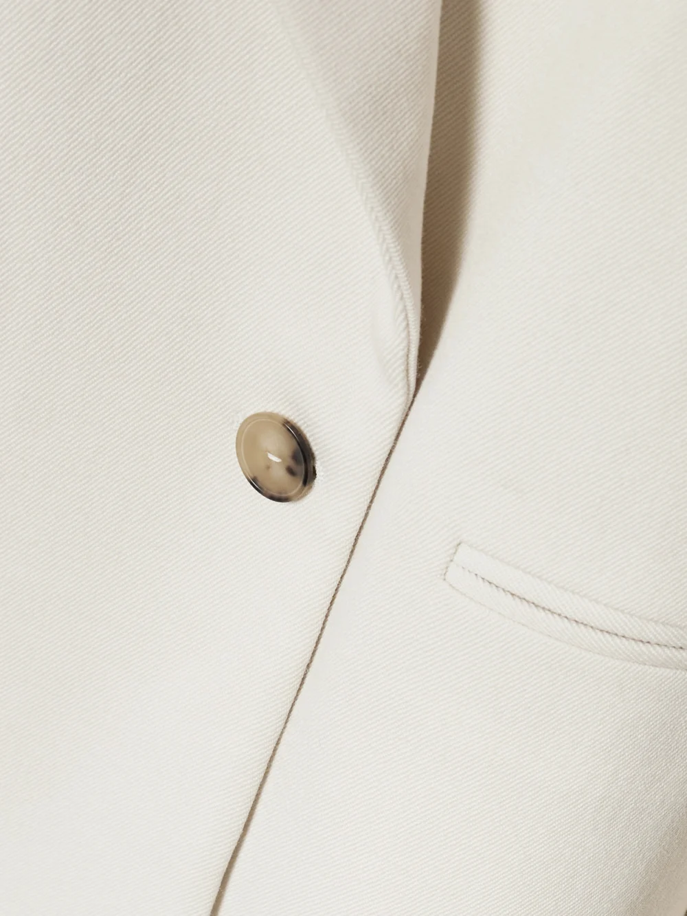 Close-up detail of the Calvin Klein Collection Evelyn Wool Coat