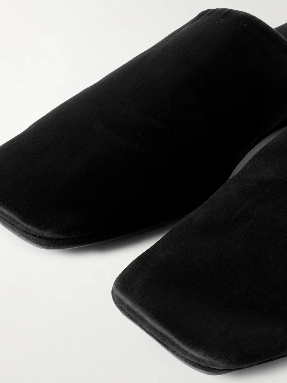 Close-up detail of the Calvin Klein Collection Hugh Satin Mules