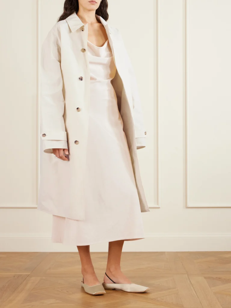 Calvin Klein Collection Jasmine Draped Wool Crepe De Chine Midi Dress