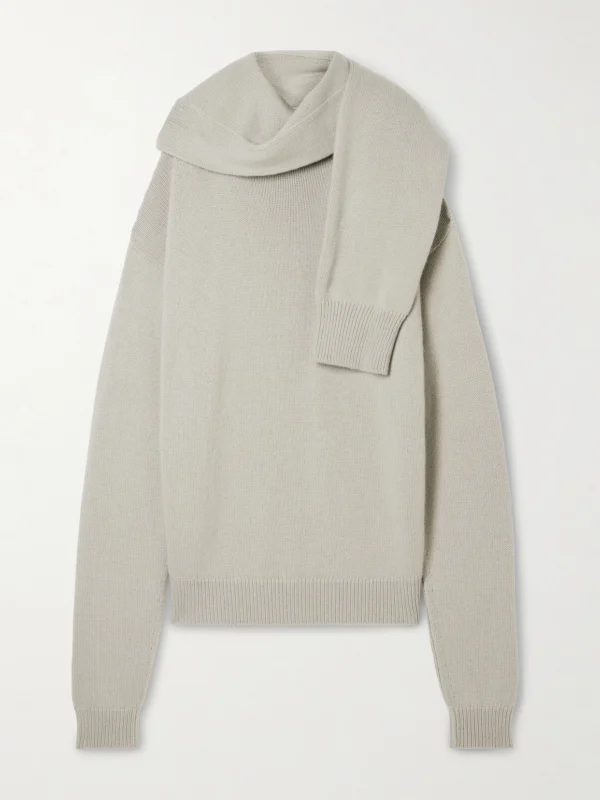 Calvin Klein Collection Mia Scarf-detailed Cashmere Sweater