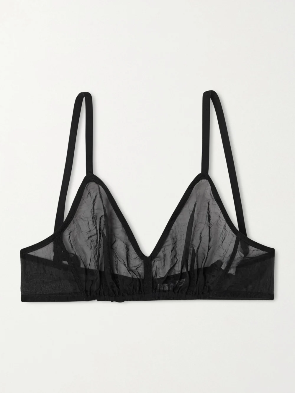 Calvin Klein Collection Solen Crinkled-organza Soft-cup Triangle Bra in black