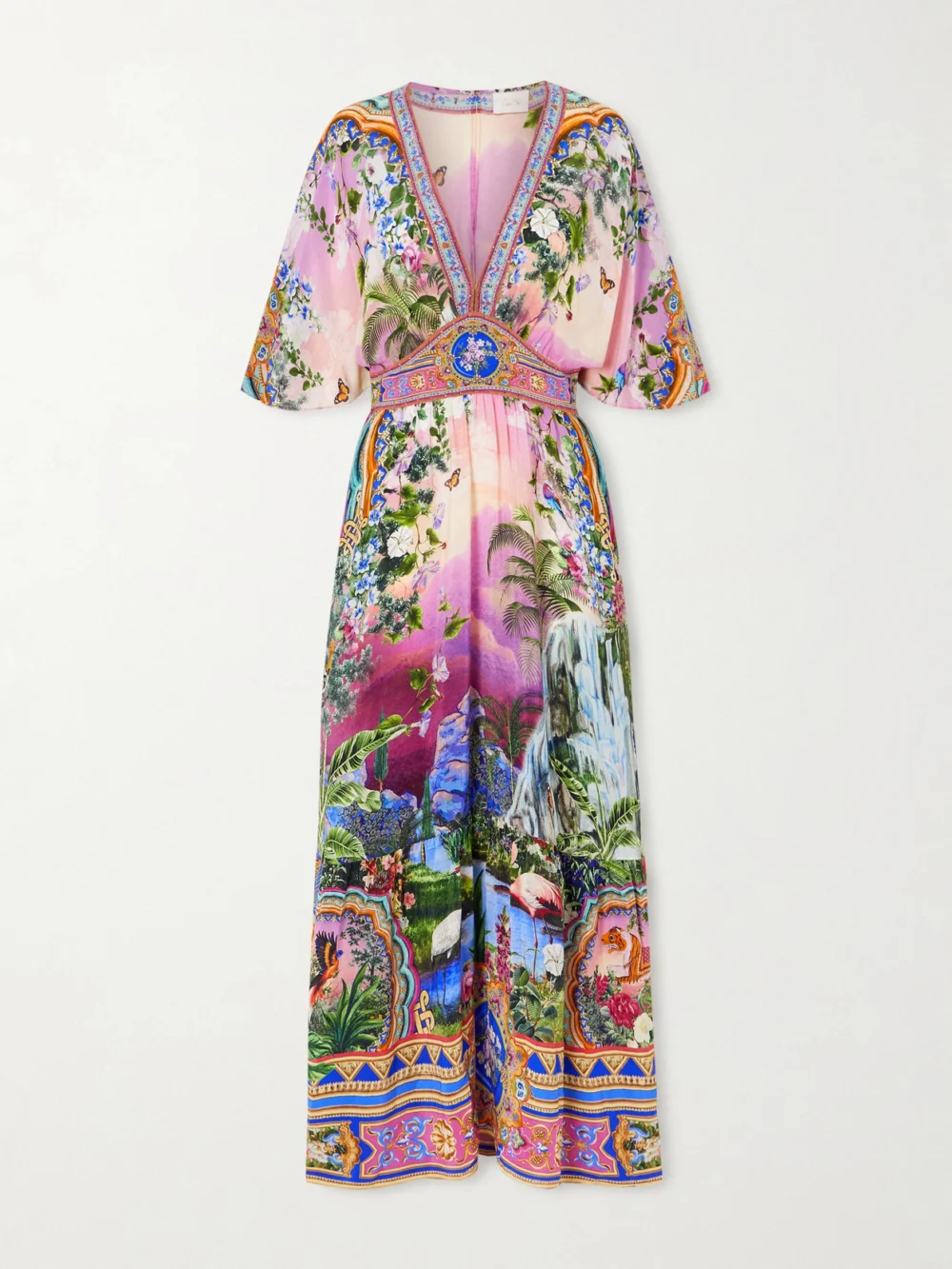 Camilla Crystal-embellished Printed Silk Crepe De Chine Maxi Dress in multi
