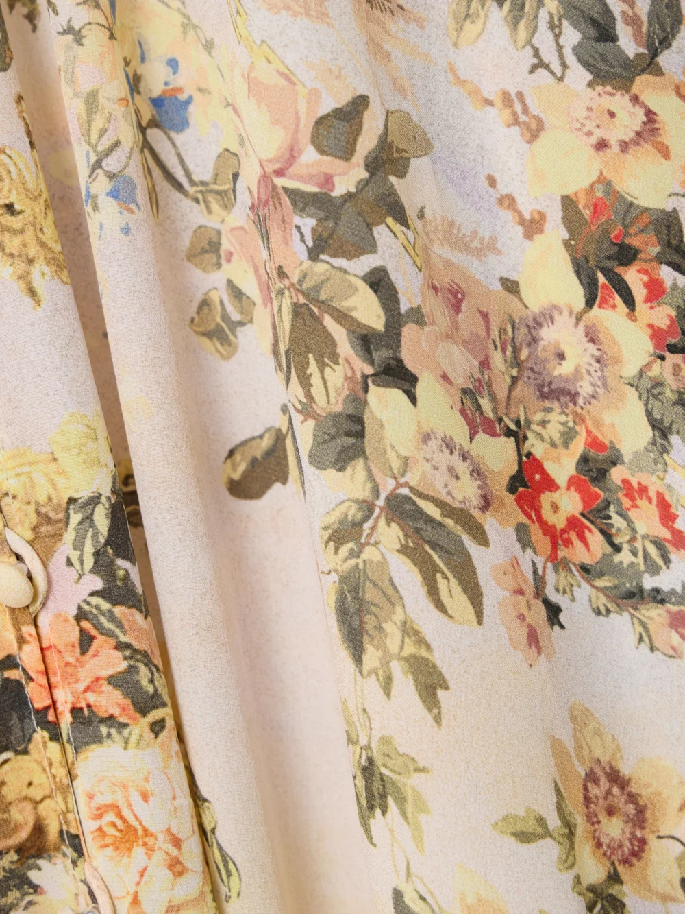 Close-up detail of the Camilla Crystal-embellished Tiered Floral-print Silk-chiffon Maxi Dress