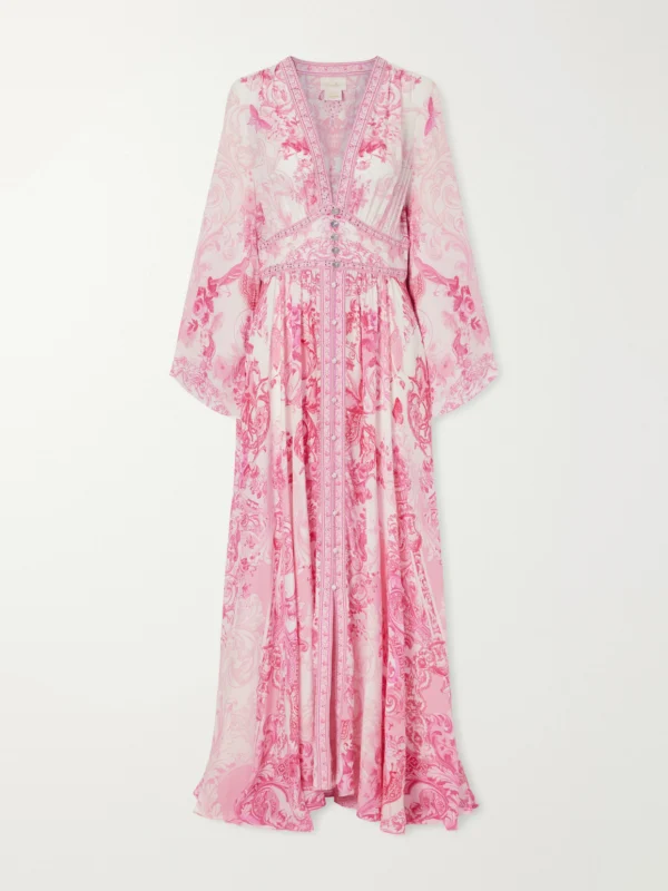 Camilla Embellished Floral-print Silk-crepe Maxi Dress