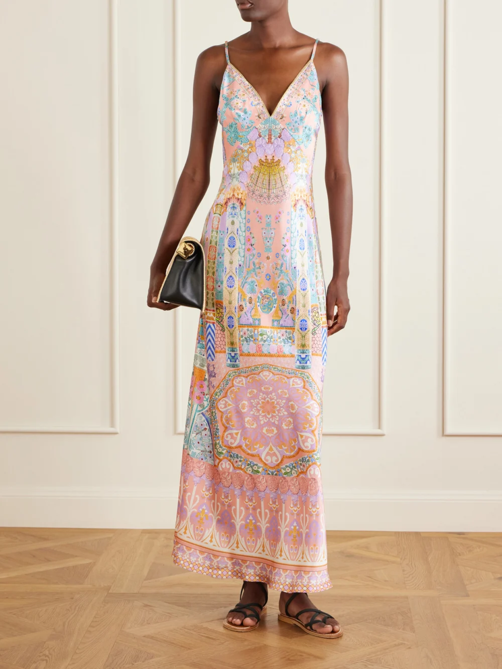 Camilla Printed Silk-satin Maxi Dress, worn by a model