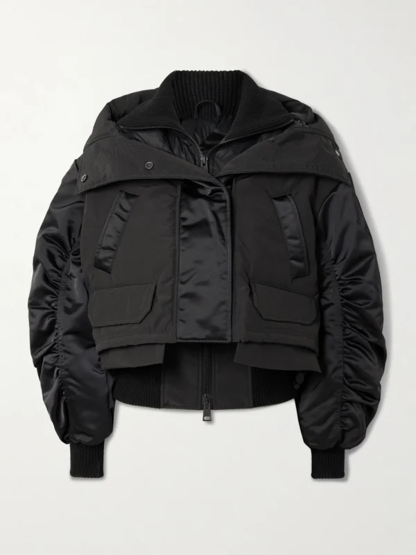 Canada Goose Claremont Oversized Cropped Layered Satin and Shell Bomber Jacket