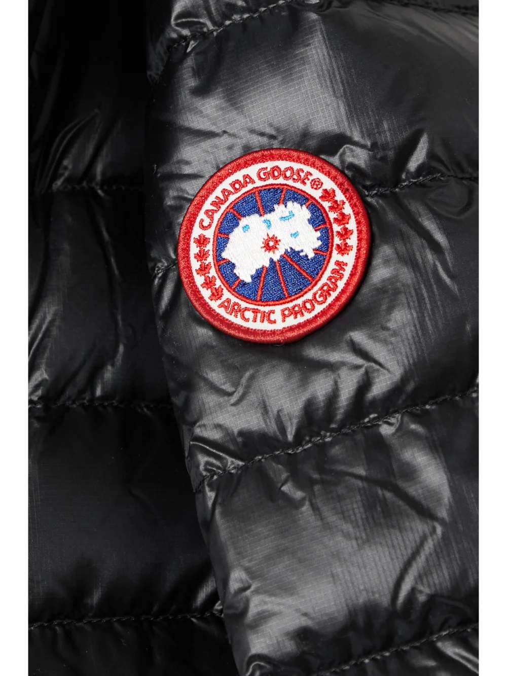 Close-up detail of the Canada Goose Cypress Hooded Quilted Shell Down Jacket
