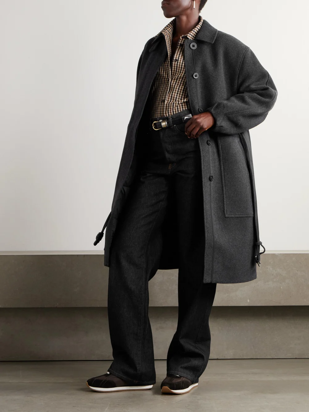 Canada Goose Mila Belted Brushed Padded Wool-blend Coat, worn by a model