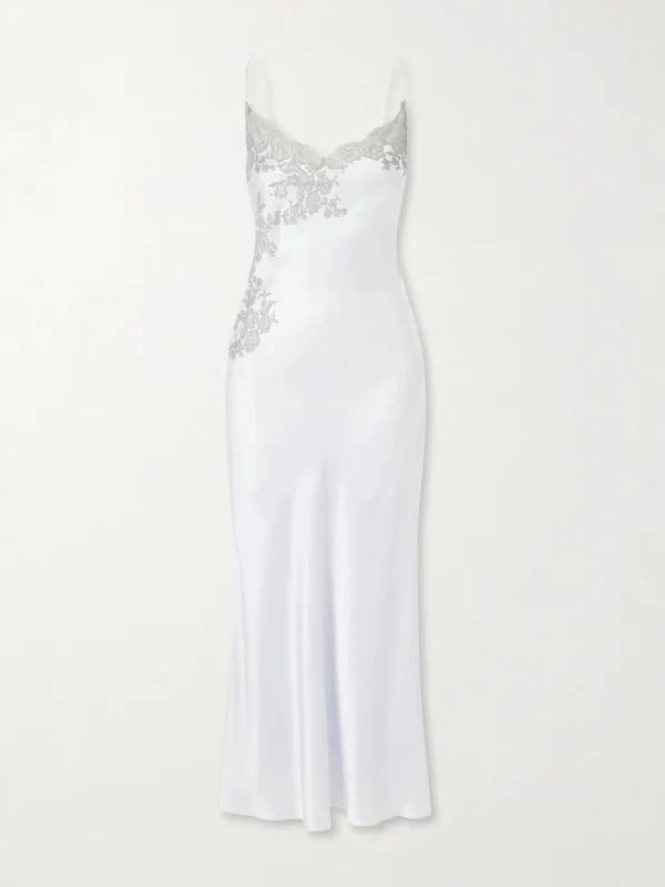 Carine Gilson Lace-embroidered Silk Midi Dress