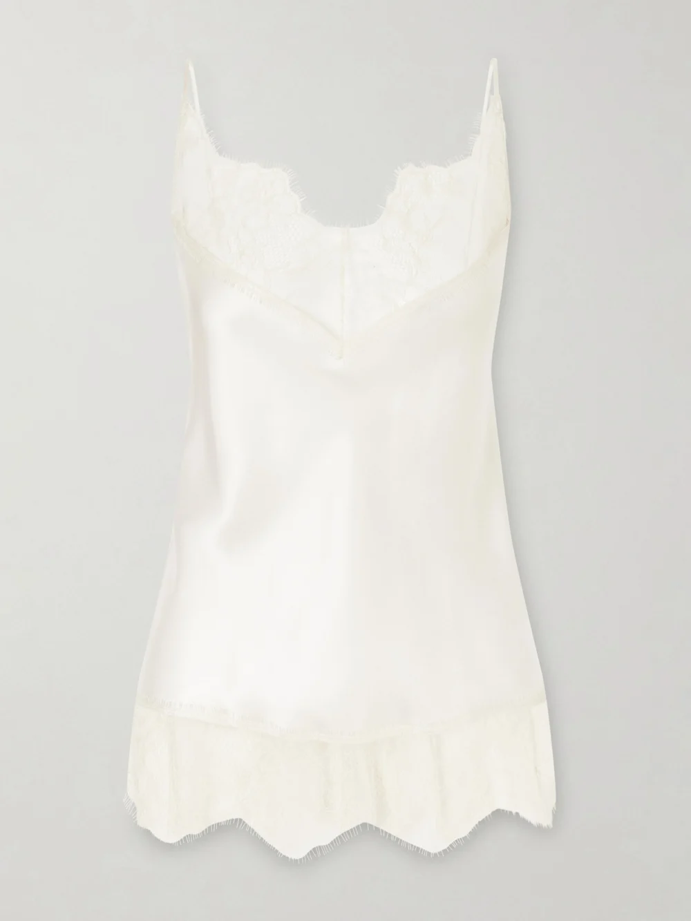 Carine Gilson Lace-trimmed Silk-satin Camisole in ivory