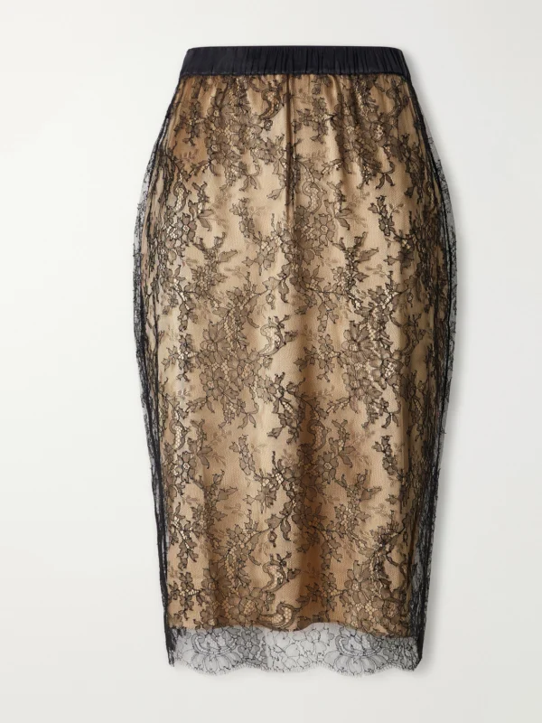 Carine Gilson Straight Lace Midi Skirt