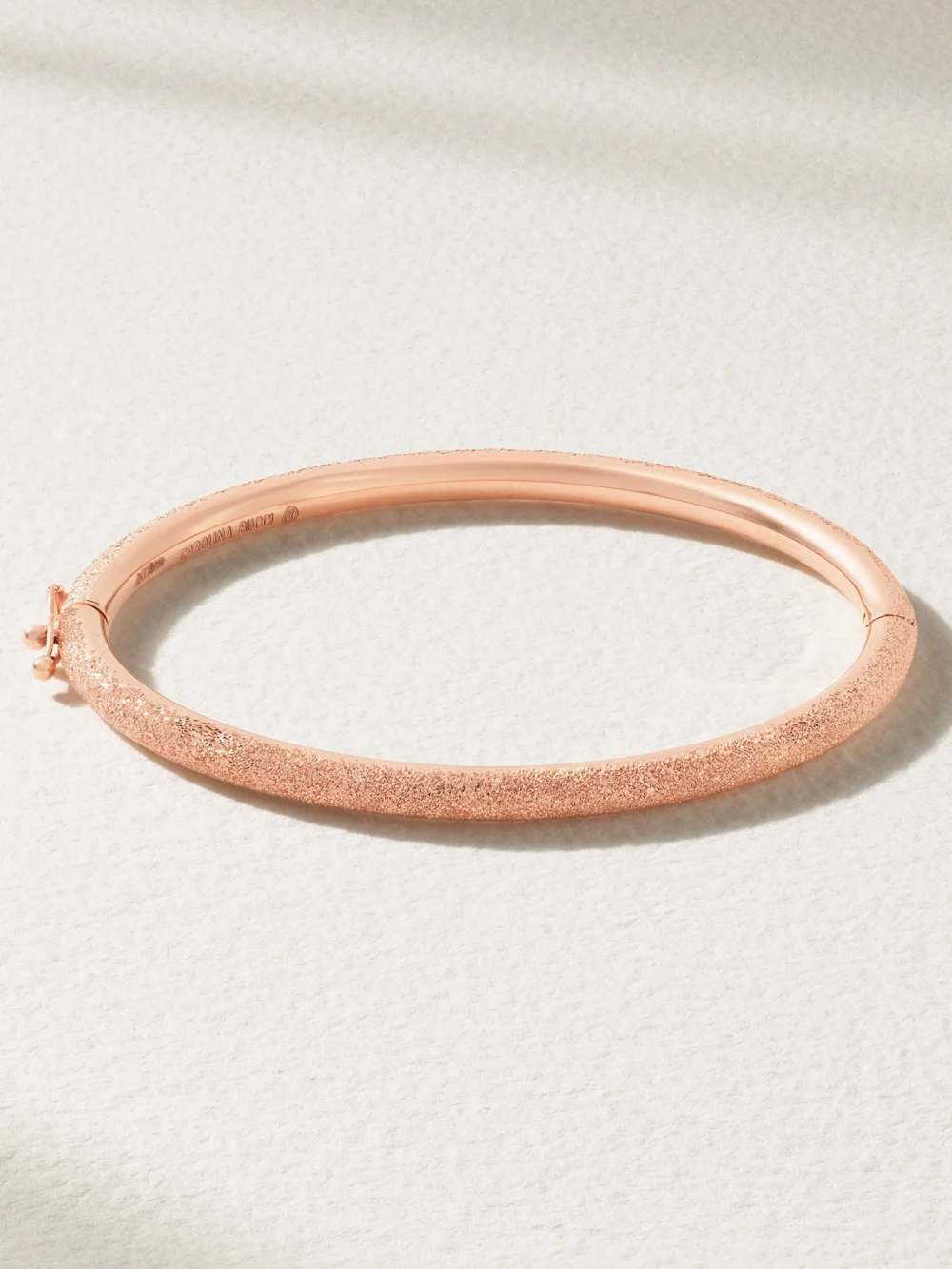 Carolina Bucci Florentine Finish 18-karat Rose Gold Bangle in m