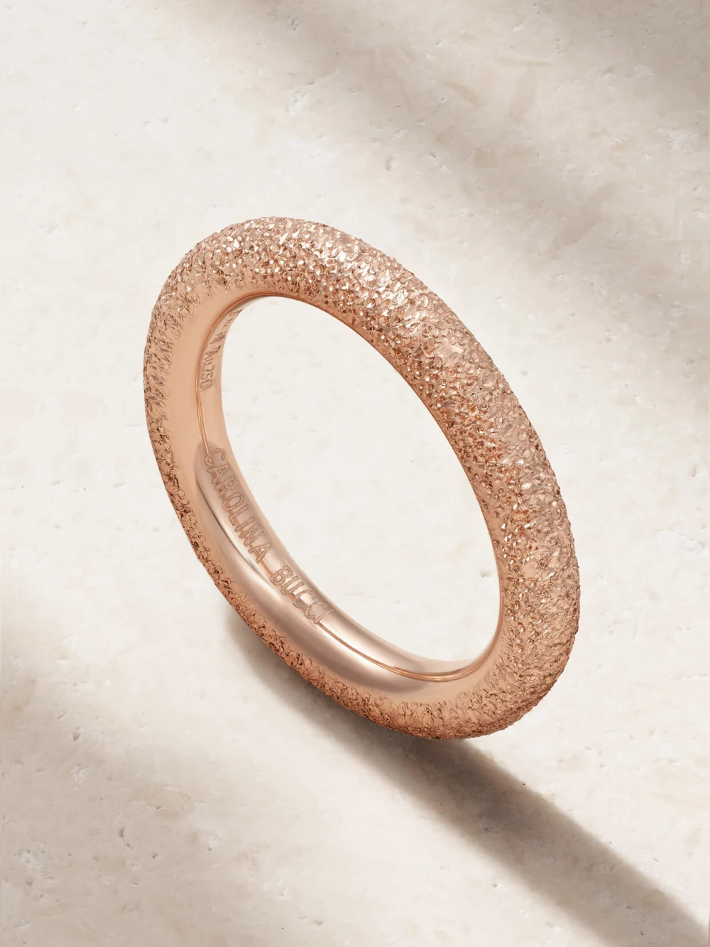 Carolina Bucci Florentine Finish 18-karat Rose Gold Ring in 5