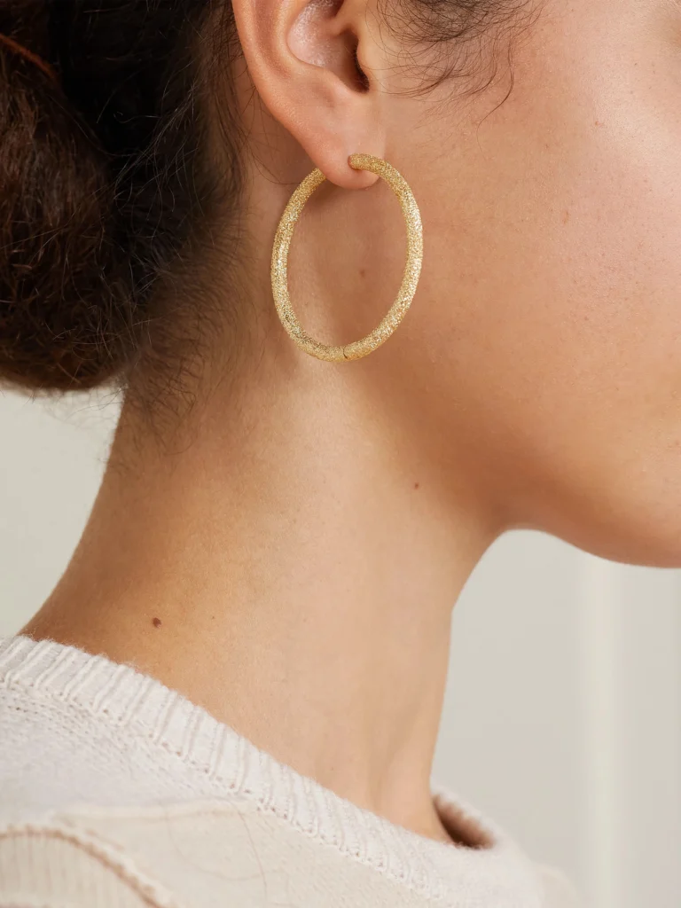 Carolina Bucci Florentine Finish Large 18-karat Gold Hoop Earrings