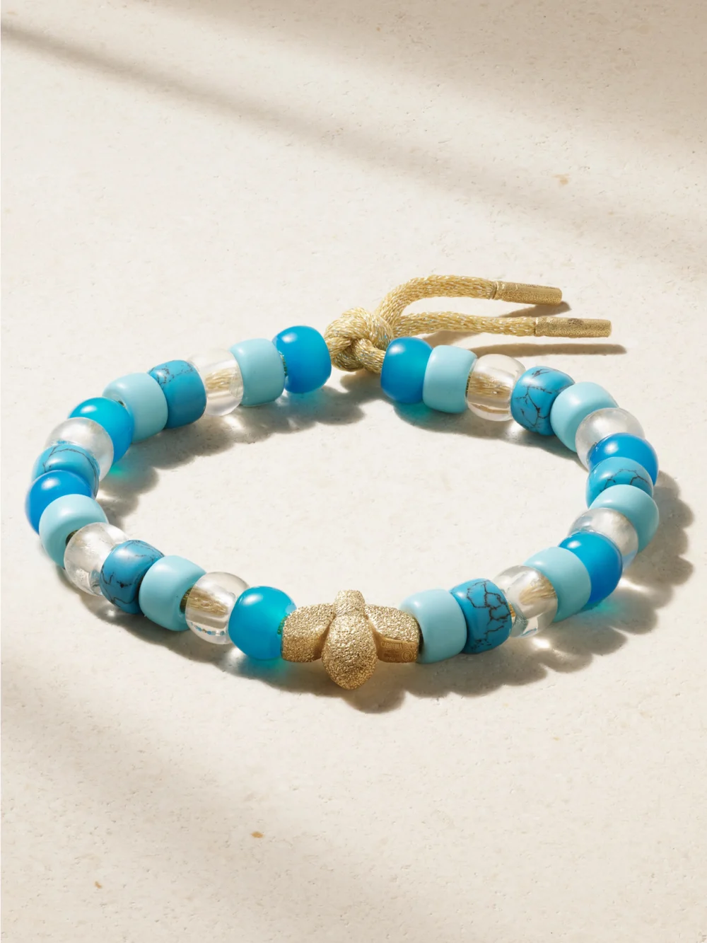 Carolina Bucci Forte Beads + Abe 18-karat Gold and Lurex Beaded Bracelet
