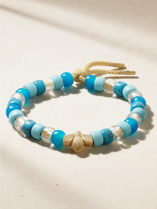 Carolina Bucci Forte Beads + Abe 18-karat Gold and Lurex Beaded Bracelet