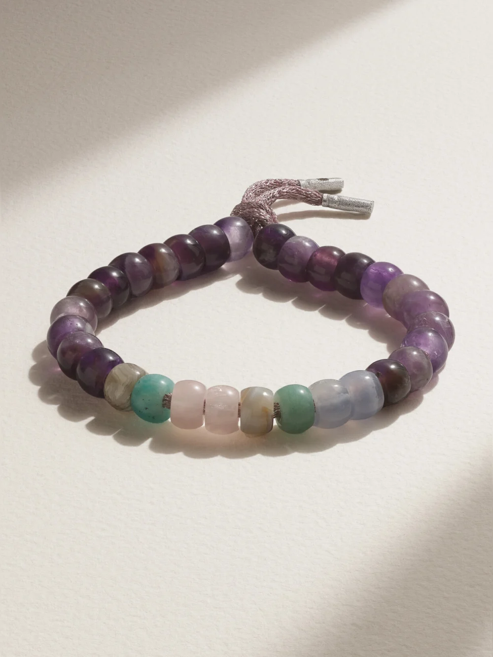 Carolina Bucci Forte Beads Big Sur 18-karat Gold and Lurex Multi-stone Bracelet in purple