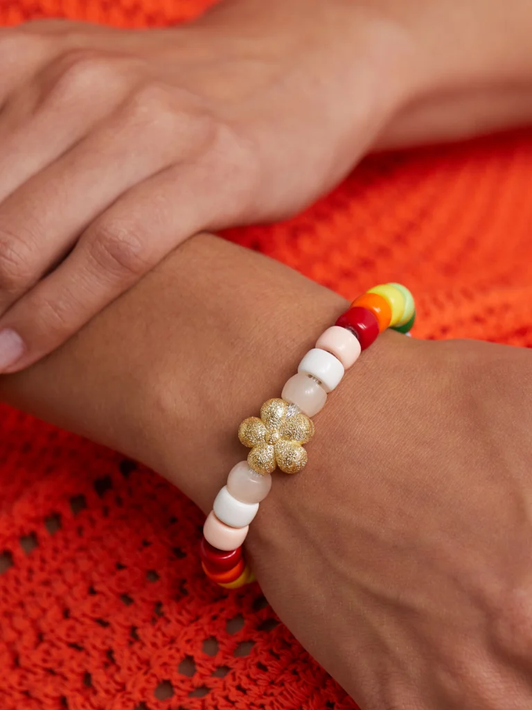 Carolina Bucci Forte Beads Rainbow Flower 18-karat Gold, Lurex and Multi-stone Bracelet Kit