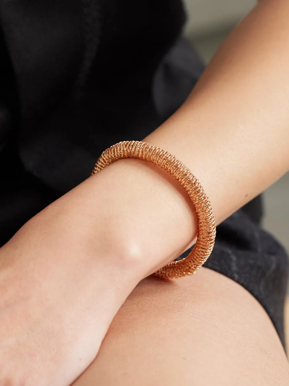 Carolina Bucci K.i.s.s. Small 18-karat Rose Gold Bracelet, styled view