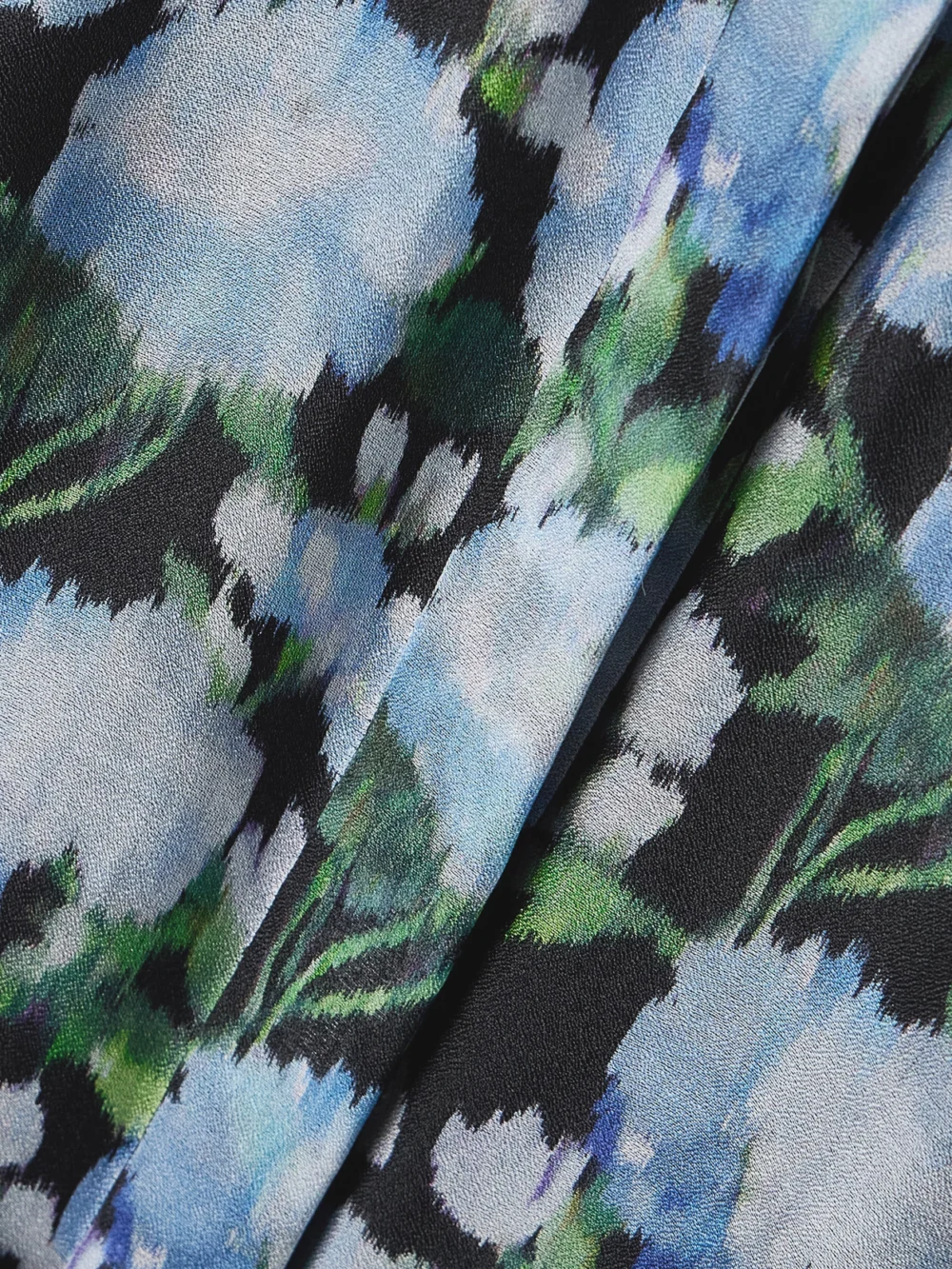 Close-up detail of the Carolina Herrera Belted Floral-print Silk-organza Midi Shirt Dress