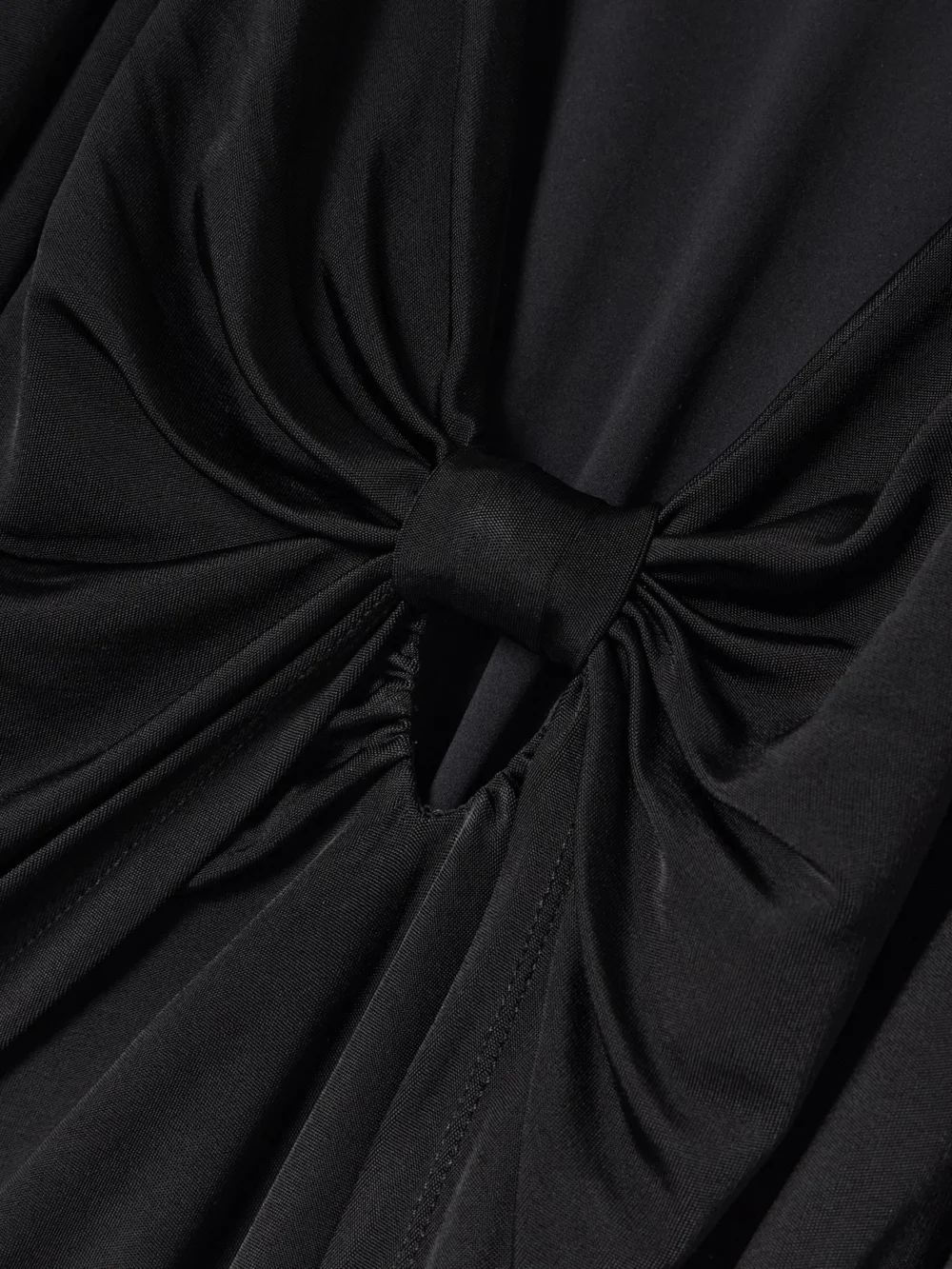 Close-up detail of the Carolina Herrera Cutout Ruched Jersey Midi Dress