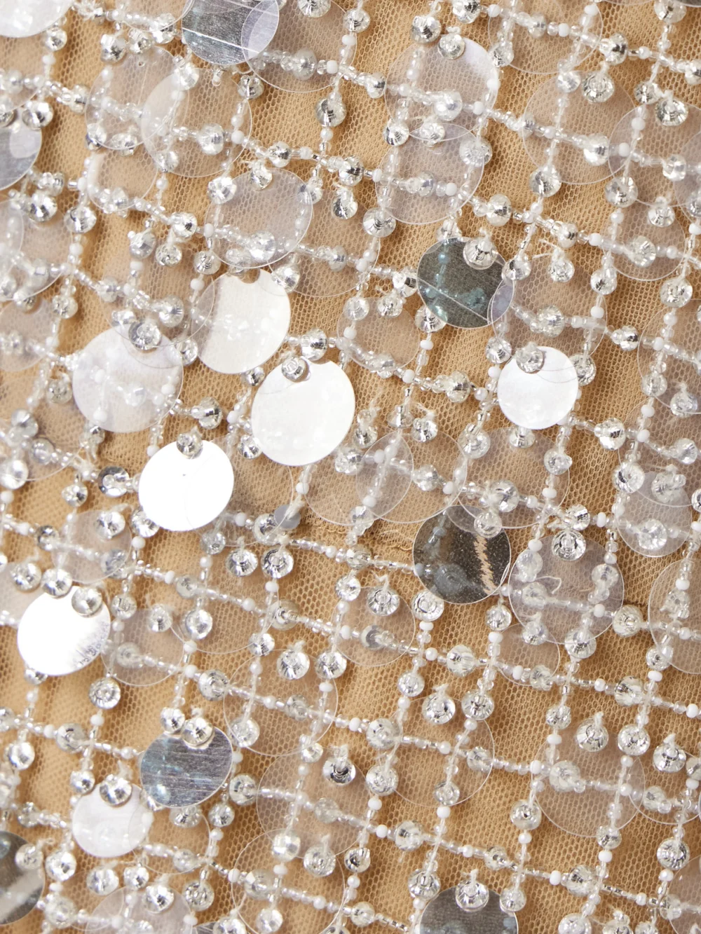 Close-up detail of the Carolina Herrera Embellished Tulle Midi Dress