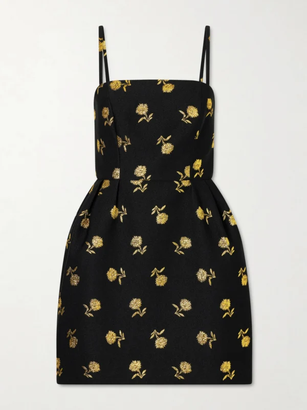 Carolina Herrera Embroidered Jacquard Mini Dress